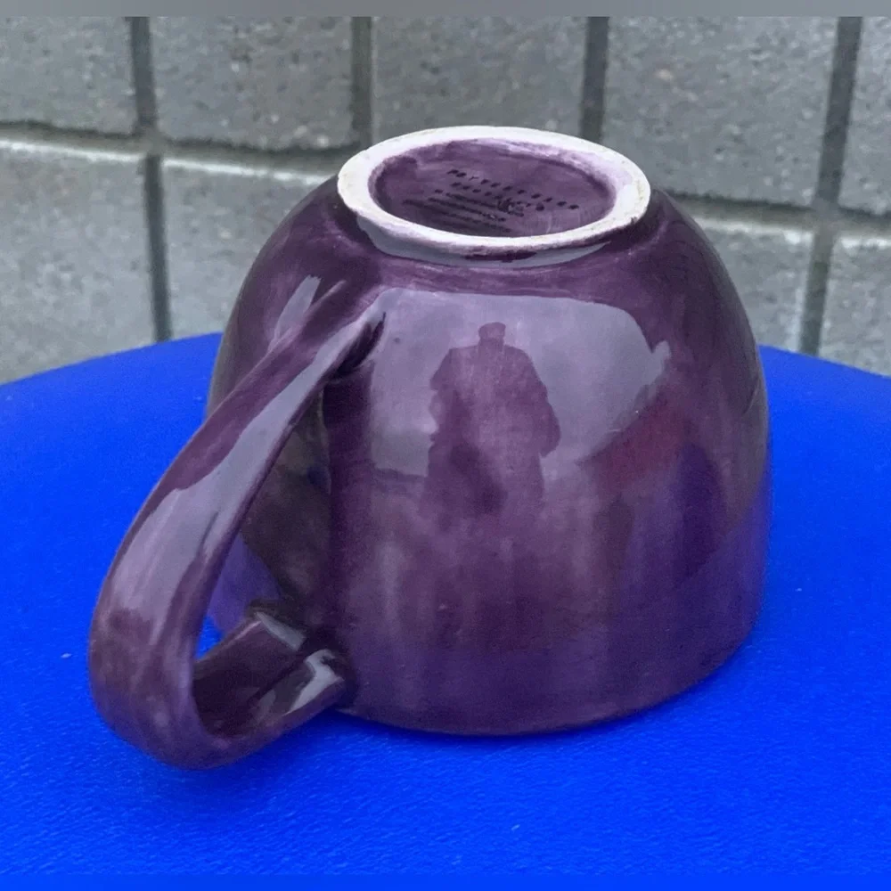 Vtg Discontinued Pottery Barn SAUSALITO Fig Purple Glazed Earthenware Mug